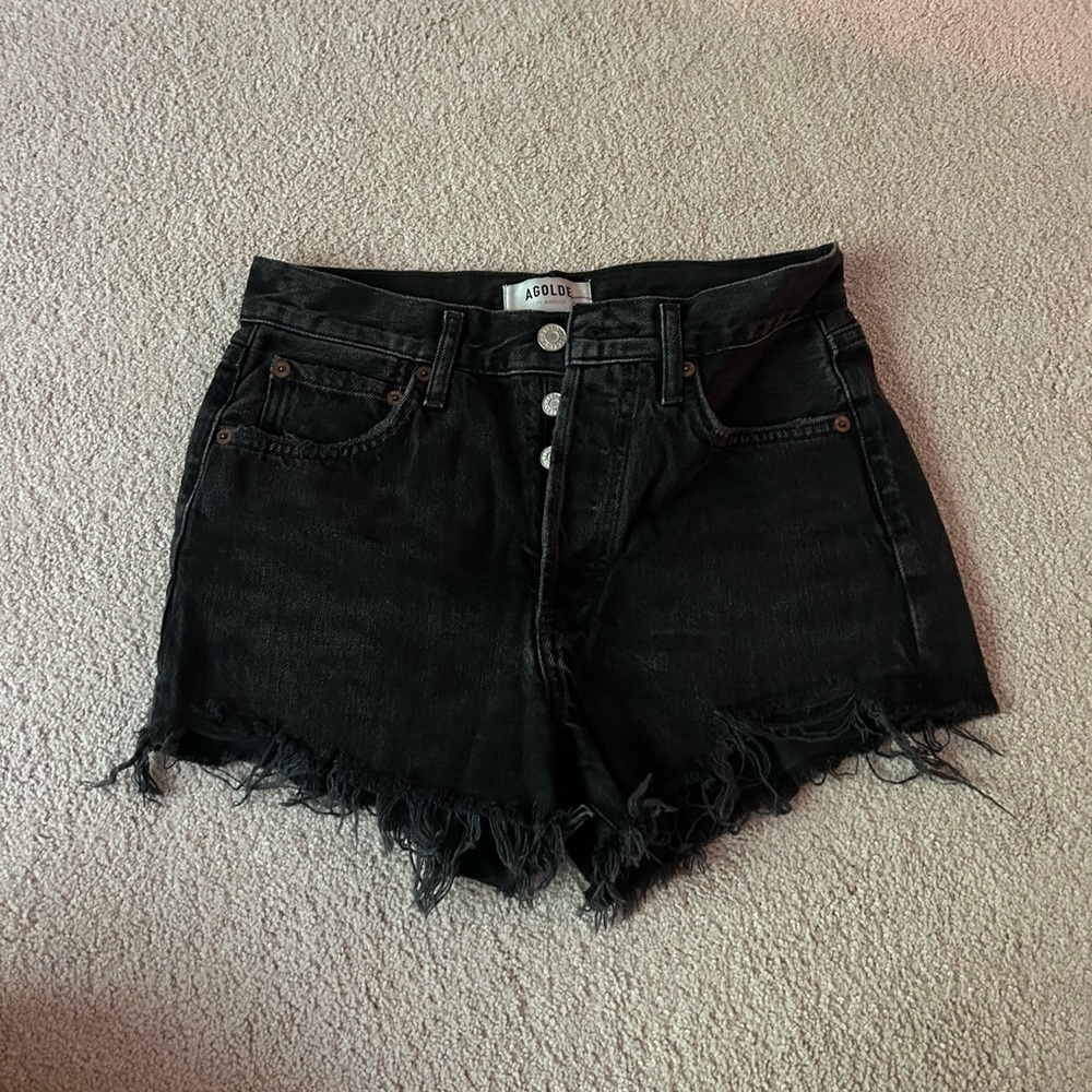 AGOLDE Women's Black Denim Shorts